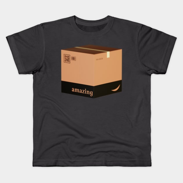 Amazing Cardboard Shipping Box Kids T-Shirt by jrfii ANIMATION